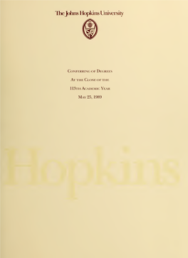 Commencement1989.Pdf (7.320Mb)