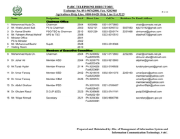 PARC TELEPHONE DIRECTORY Exchange No. 051-90762000, Fax