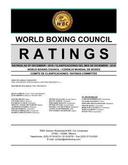 World Boxing Council Ratings