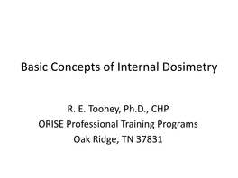 Internal Dosimetry