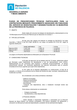 Desarrollo Agrario Y Medio Ambiente Pliego De