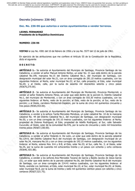 Decreto [Número: 236-06]