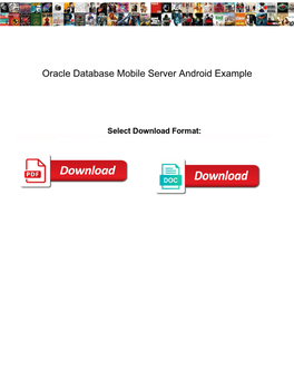 Oracle Database Mobile Server Android Example