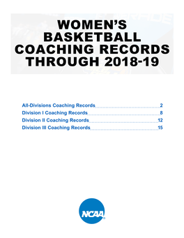 Women's Basketball Coaching Records Through 2018-19
