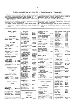 Infected Areas As on 9 February 1961 VENEZUELA