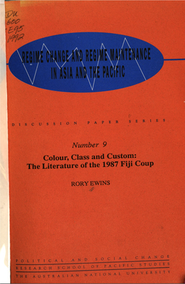 Colour, Class and Custom: the Literature of the 1987 Fiji Coup