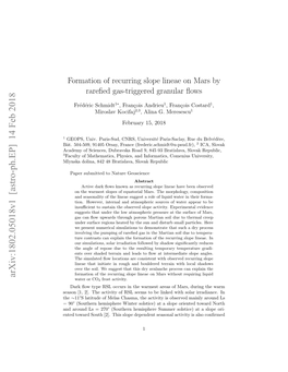 Formation of Recurring Slope Lineae on Mars by Rarefied Gas-Triggered