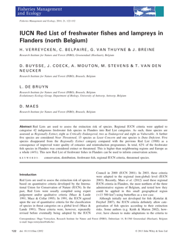 IUCN Red List of Freshwater Fishes And