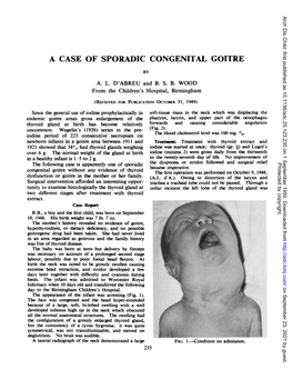 A Case of Sporadic Congenital Goitre