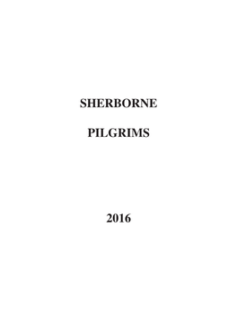 Sherborne Pilgrims 2016