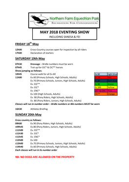 May 2018 Even May 2018 Eventing Show