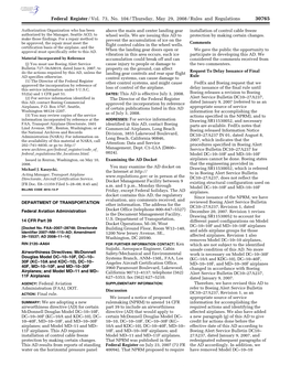 Federal Register/Vol. 73, No. 104/Thursday, May 29, 2008/Rules