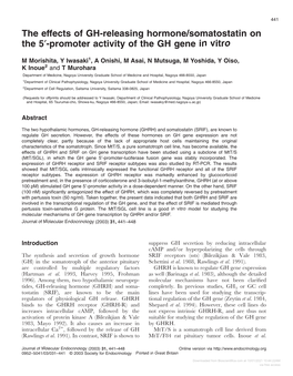 The Effects of GH-Releasing Hormone/Somatostatin on the 5′-Promoter Activity of the GH Gene in Vitro