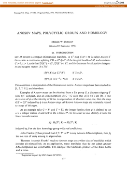 Anosov Maps, Polycyclic Groups and Homology