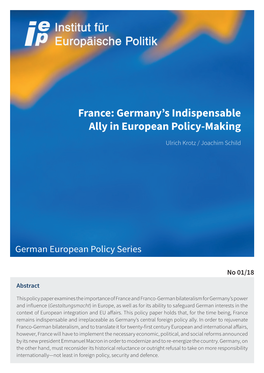 France: Germany's Indispensable Ally in European Policy-Making