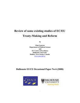 Review of Some Existing Studies of EC/EU Treaty-Making and Reform