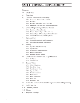 UNIT 4 CRIMINAL RESPONSIBILITY Behaviour