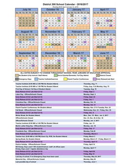 District 300 School Calendar