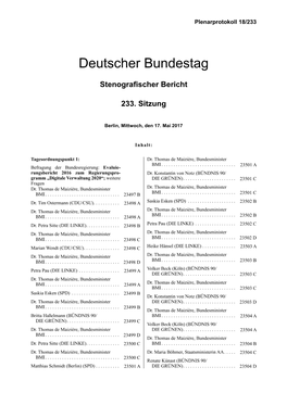 Plenarprotokoll 18/233