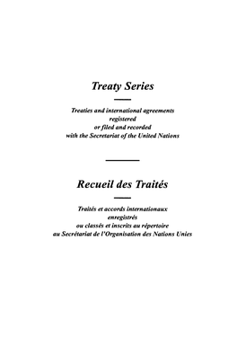 Vol 1771 United Nations - Treaty Series * Nations Unies - Recueil Des Traitks