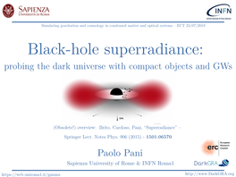 Black-Hole Superradiance: Probing the Dark Universe with Compact Objects and Gws