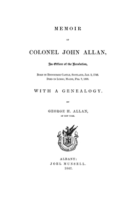 Colonel John Allan