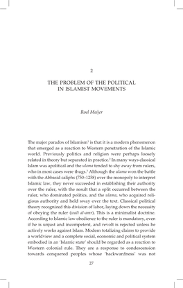 The Problem of the Political in Islamist Movements