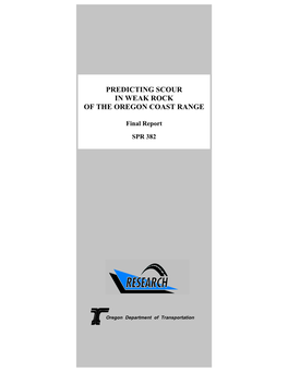 Predicting Scour in Weak Rock of the Oregon Coast Range