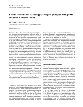 Lessons Learned While Extending Physiological Principles from Growth Chambers to Satellite Studies