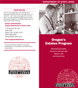 Oregon's Estates Program