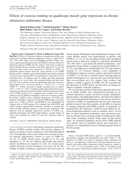 Effects of Exercise Training on Quadriceps Muscle Gene Expression in Chronic Obstructive Pulmonary Disease