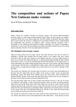 Chapter 3 Composition of PNG Snake Venoms