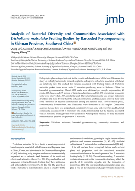 Analysis of Bacterial Diversity and Communities Associated With