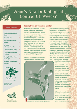 What's New in Biological Control of Weeds?