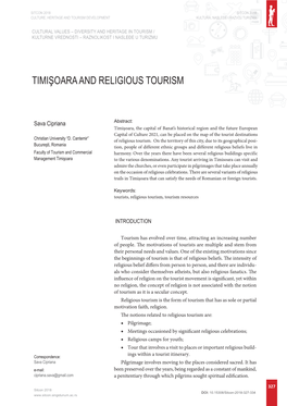 Timişoara and Religious Tourism