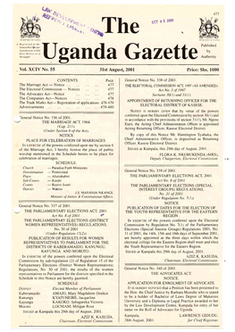 Uganda Gazettepublished