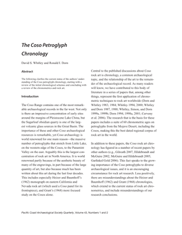 The Coso Petroglyph Chronology