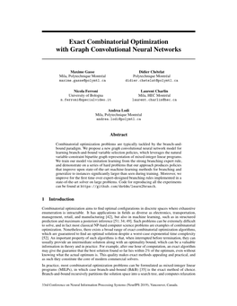 Exact Combinatorial Optimization with Graph Convolutional Neural Networks