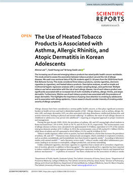 The Use of Heated Tobacco Products Is Associated with Asthma, Allergic