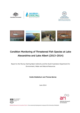 Condition Monitoring of Threatened Fish Species 2013-2014