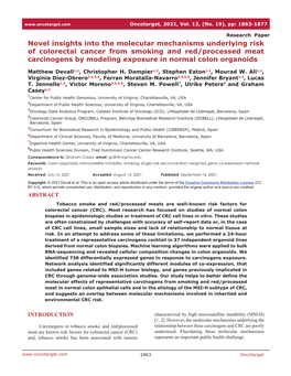 Novel Insights Into the Molecular Mechanisms Underlying Risk Of