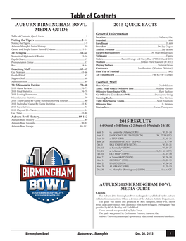 2015 Auburn Postseason Football Media Guide