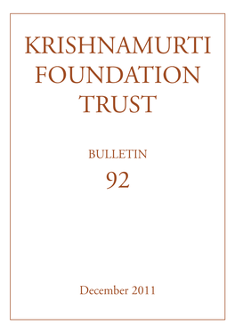 Krishnamurti Foundation Trust 92