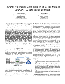 Towards Automated Configuration of Cloud Storage