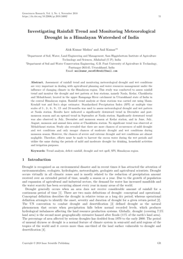 Investigating Rainfall Trend and Monitoring Meteorological Drought in a Himalayan Watershed of India