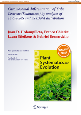 Chromosomal Differentiation of Tribe Cestreae (Solanaceae) by Analyses of 18-5.8-26S and 5S Rdna Distribution