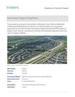 Southwest Calgary Ring Road