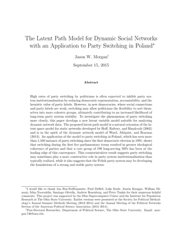 The Latent Path Model for Dynamic Social Networks with an Application to Party Switching in Poland∗