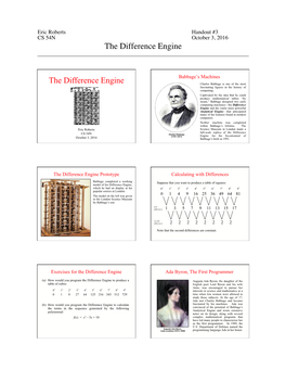 The Difference Engine