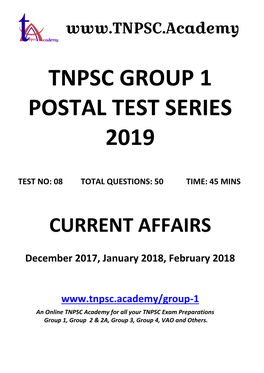 Tnpsc Group 1 Postal Test Series 2019